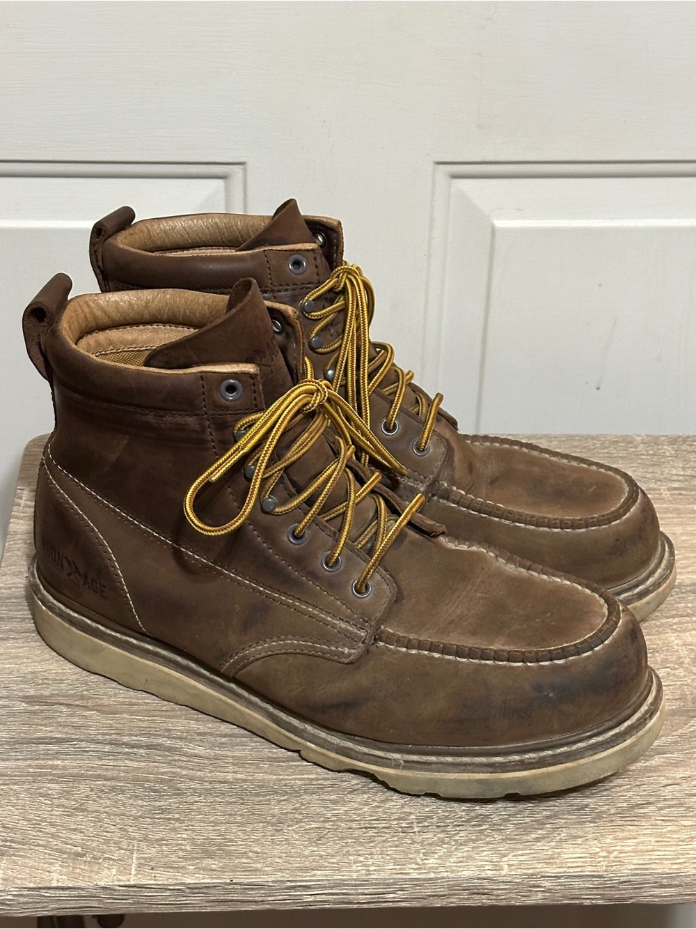 Iron Age Men's Waterproof Steel Toe Work Boots EH Size 11.5M Brown ASTM F2413-18